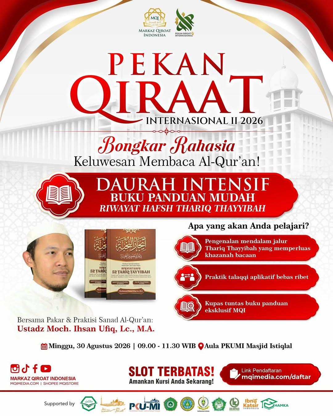 Daurah Intensif Buku Panduan Mudah Riwayat Hafsh Thariq Thayyibah (Pekan Qiroat Internasional II 2026)