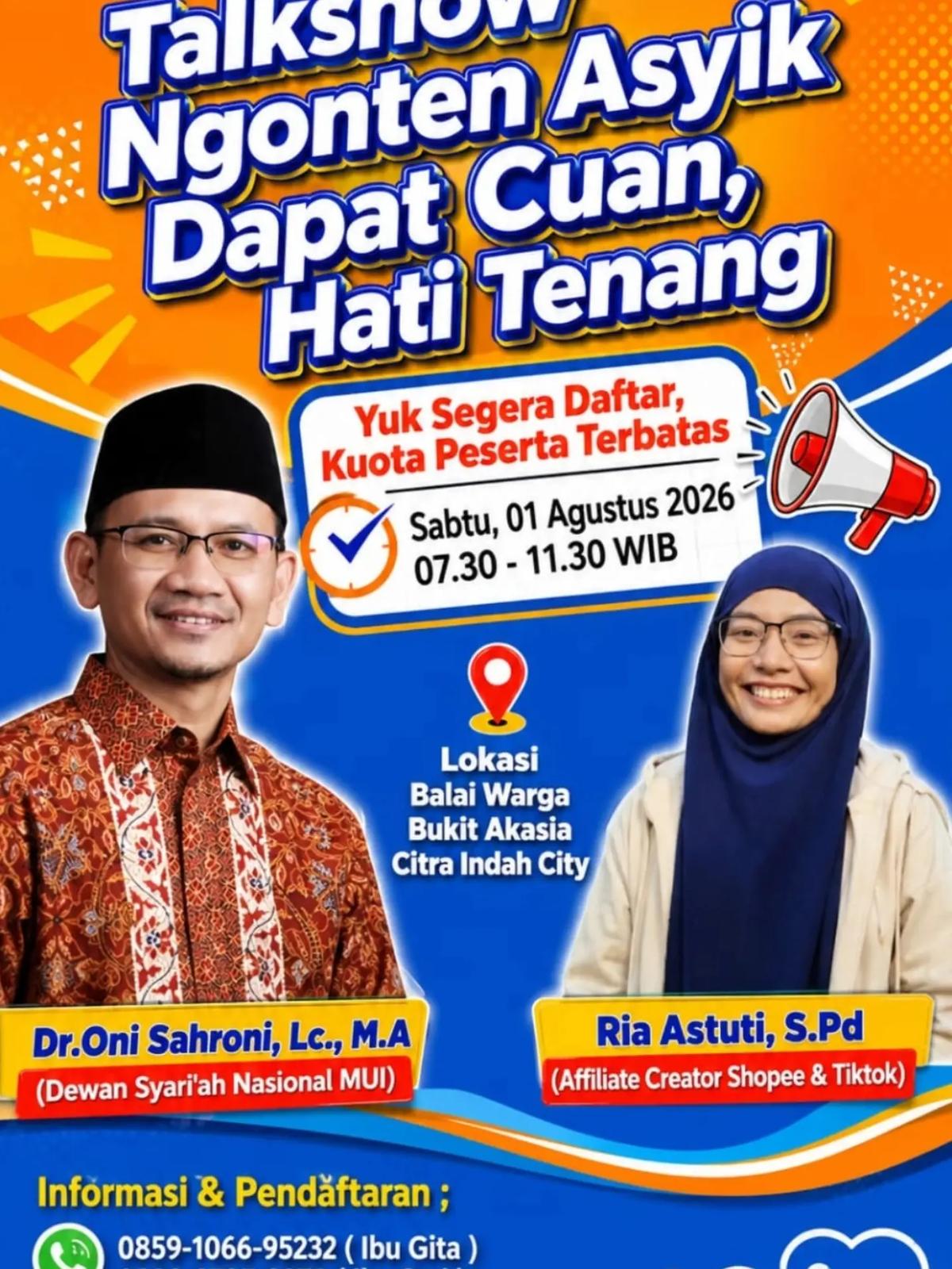 Talkshow "Ngonten Asyik, Dapat Cuan, Hati Tenang.."