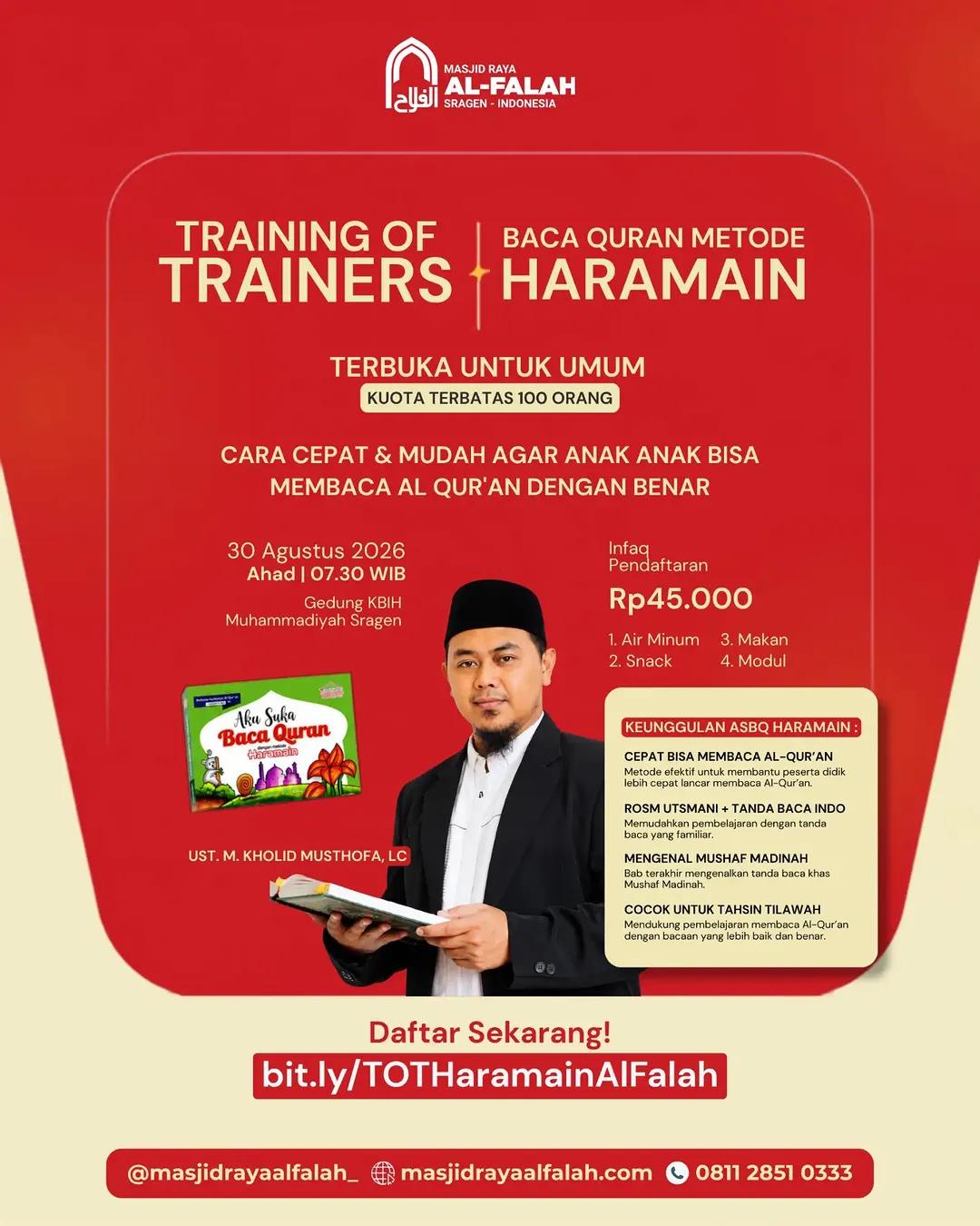 Training of Trainers – Baca Qur’an Method Haramain