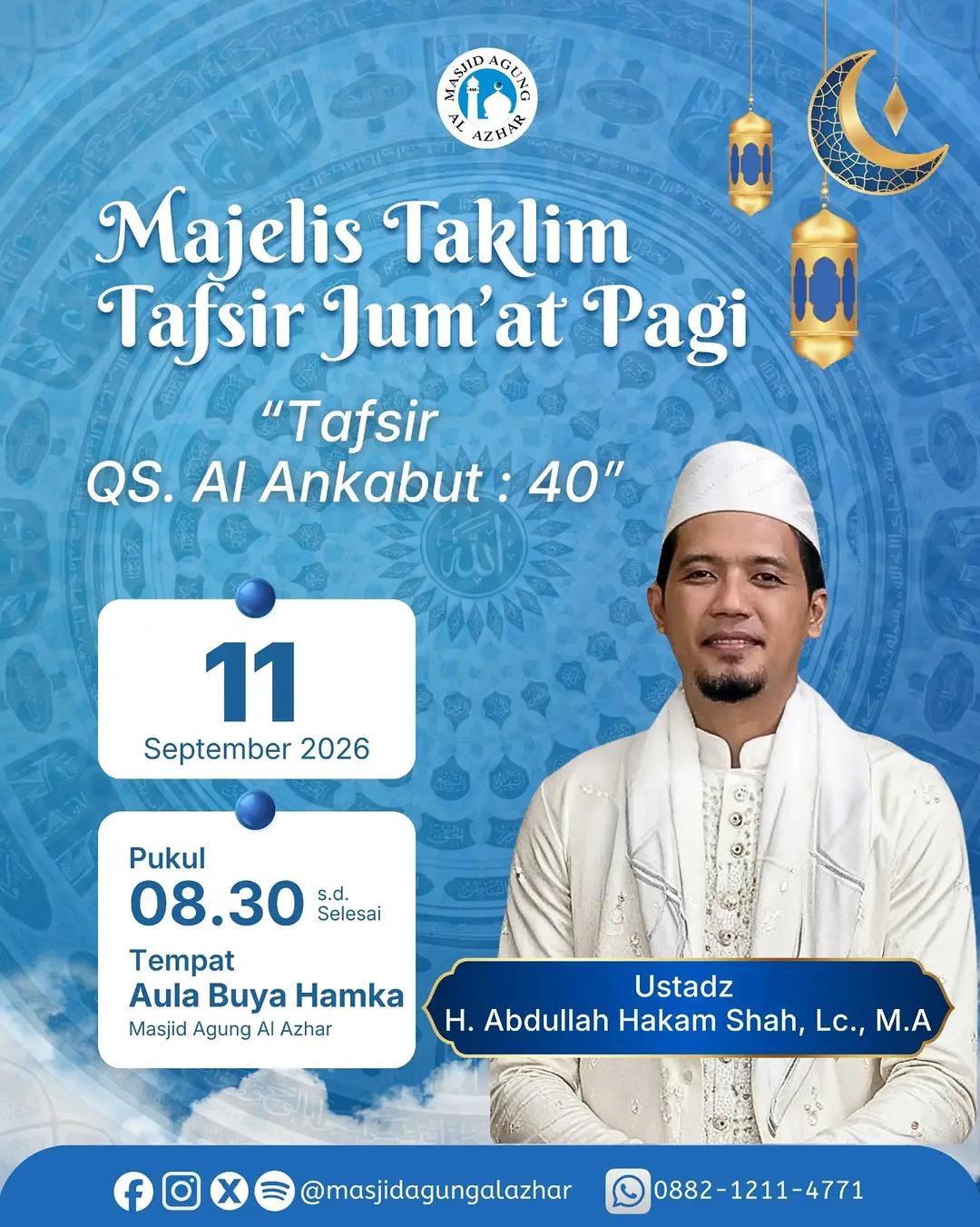 Majelis Taklim Tafsir Jum'at Pagi: Tafsir QS. Al Ankabut : 40