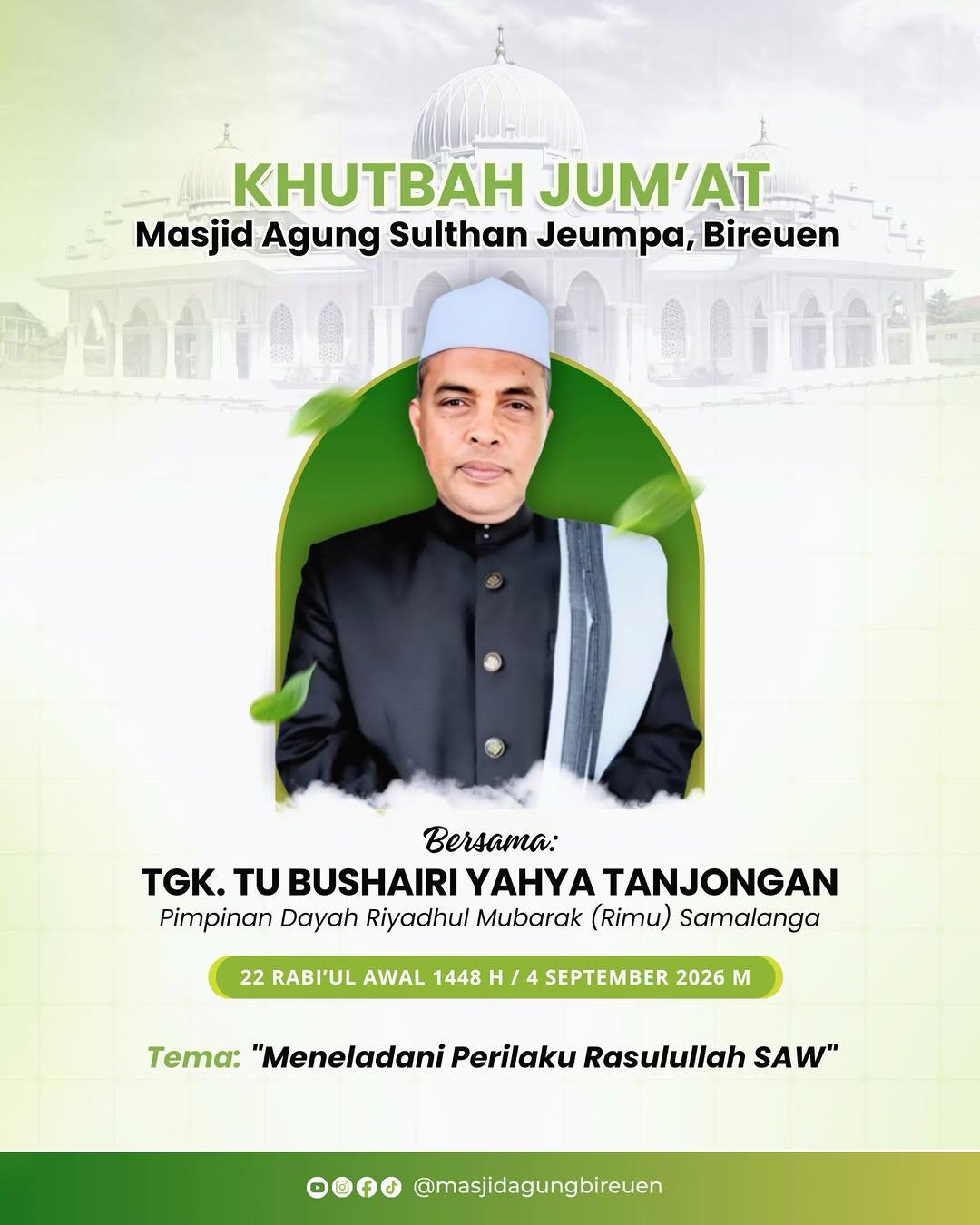 Khutbah Jum'at: Meneladani Perilaku Rasulullah SAW