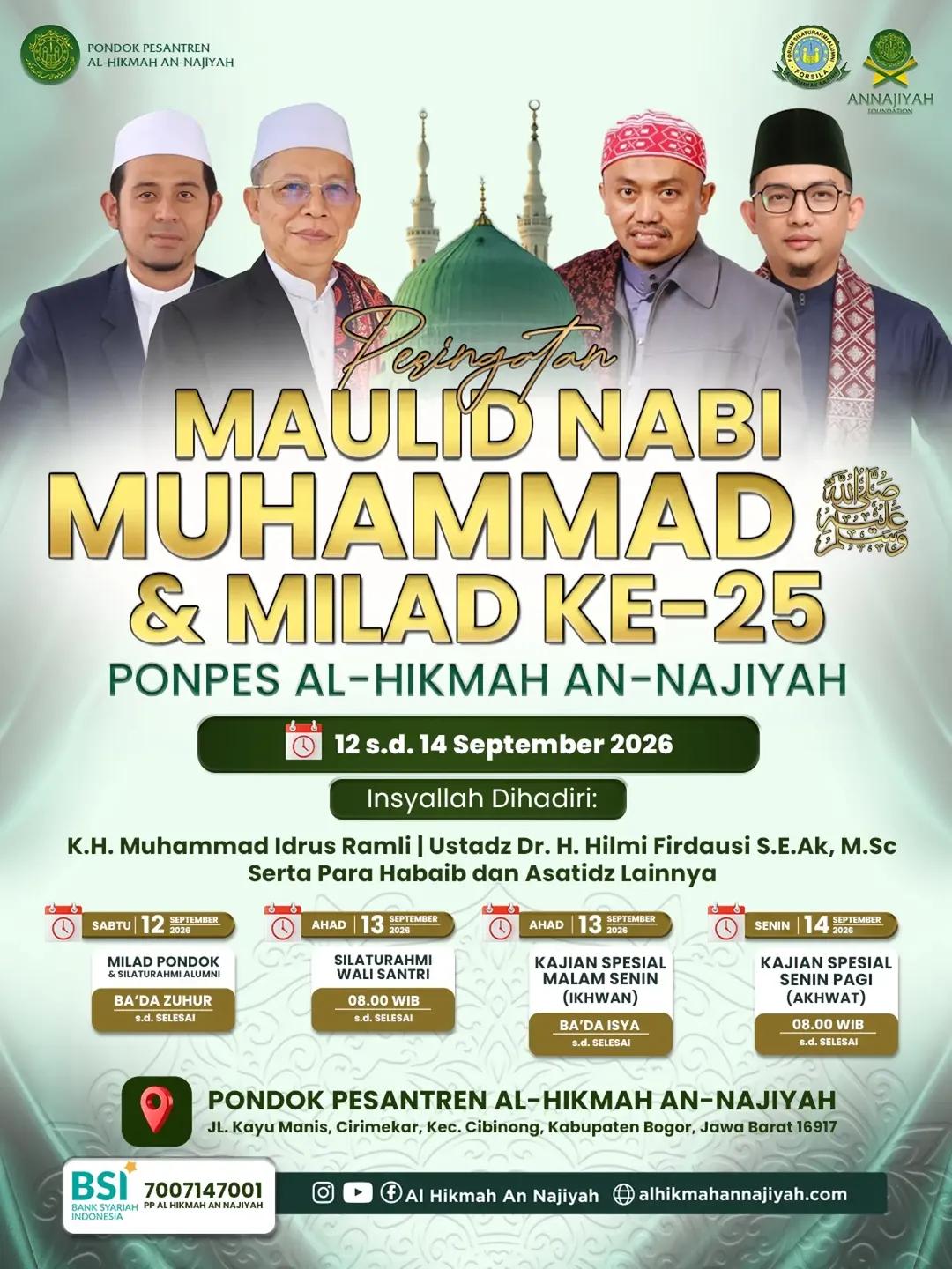Kajian Rutin Malam Senin Spesial Peringatan Maulid Nabi Muhammad SAW