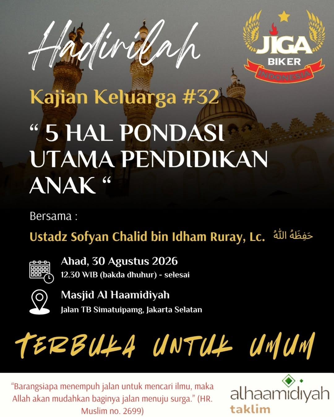 Kajian Keluarga #32: 5 Hal Pondasi Utama Pendidikan Anak