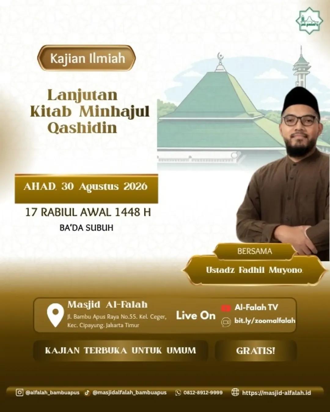 Kajian Lanjutan Kitab Minhajul Qashidin