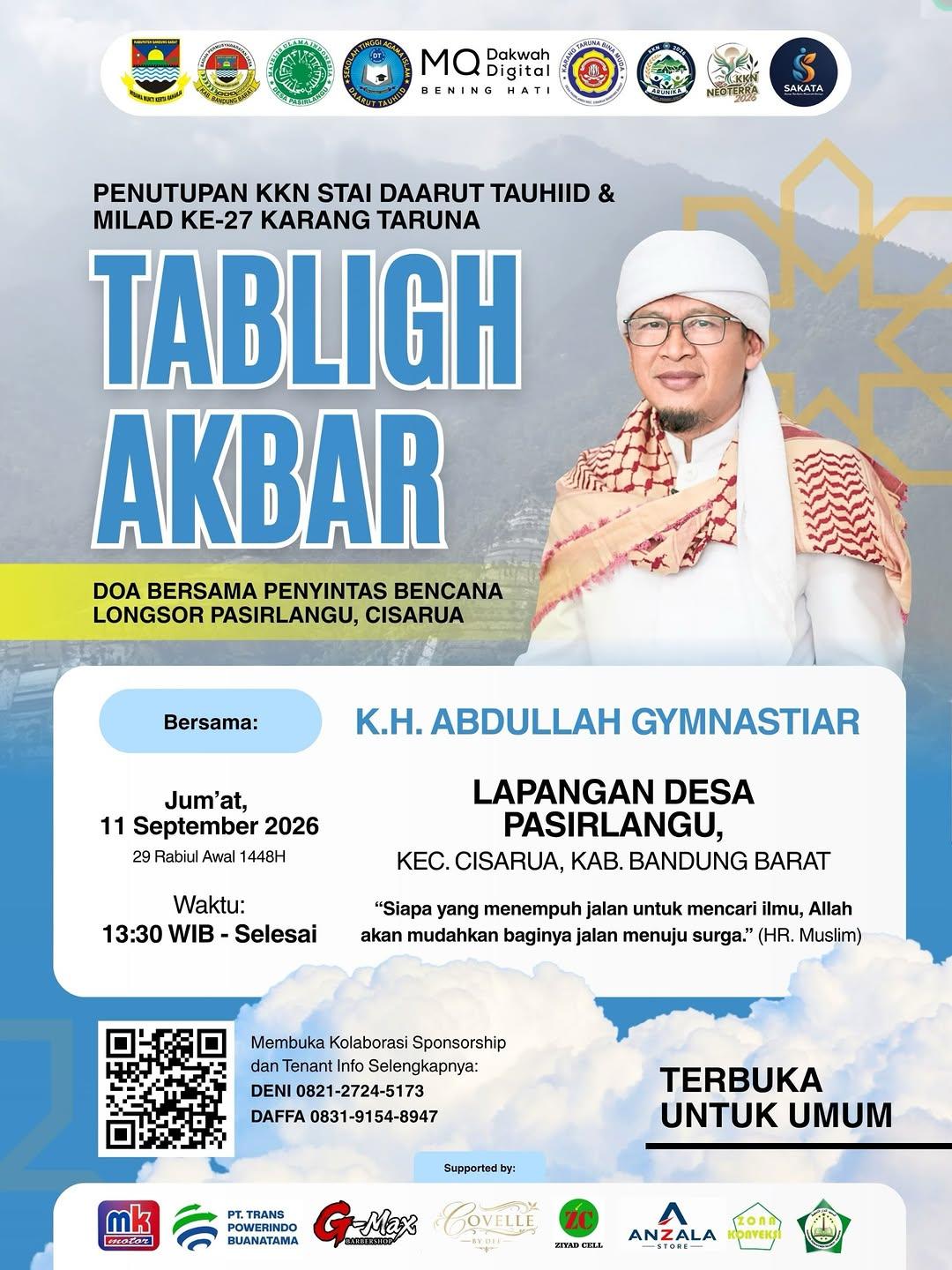 Tabligh Akbar Penutupan KKN STAI Daarut Tauhiid & Milad Ke-27 Karang Taruna Desa Pasirlangu