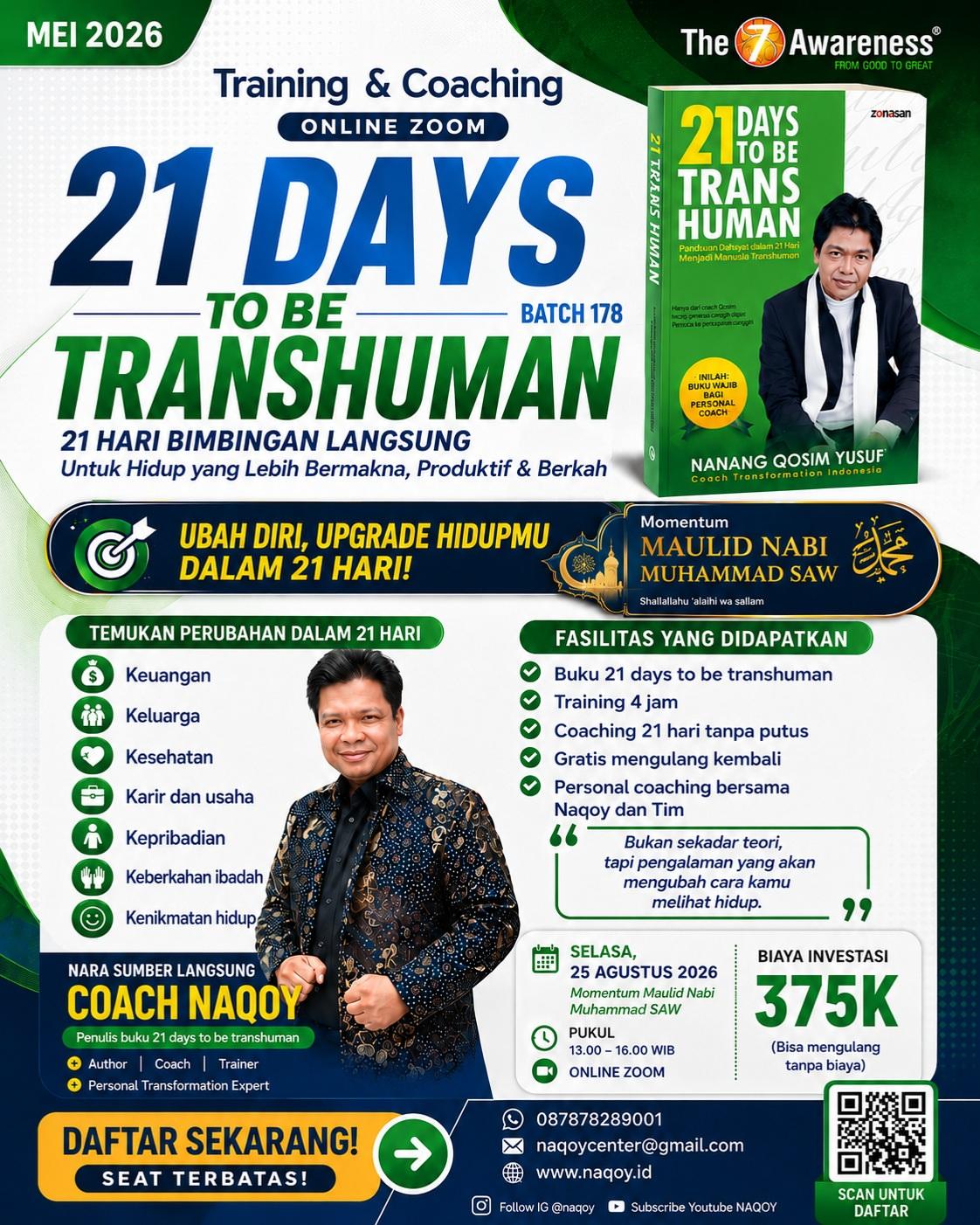 TRAINING & COACHING ONLINE — 21 DAYS TO BE TRANSHUMAN BATCH 178