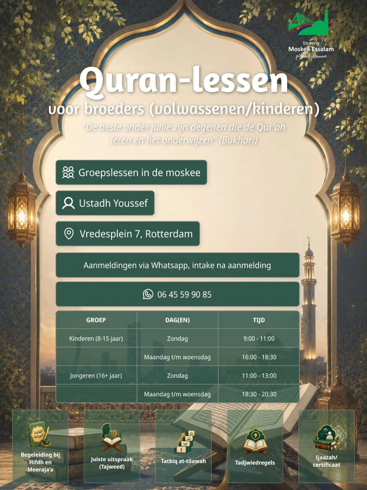 Qur'an-lessen Kinderen (8-15 jaar)