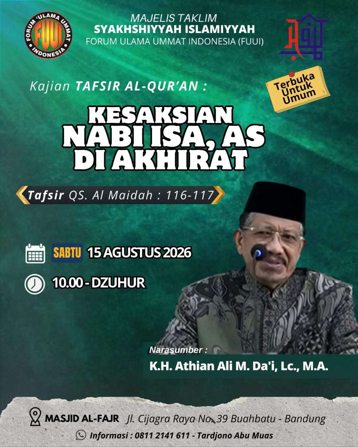 KAJIAN TAFSIR AL-QUR'AN: KESAKSIAN NABI ISA AS. DI AKHIRAT Bagian Ke-3