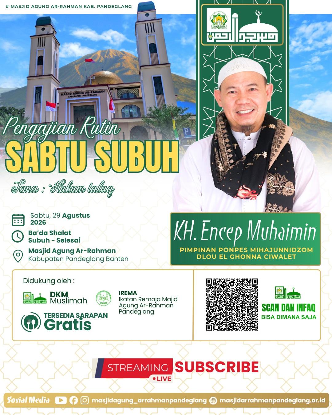 Pengajian Rutin Sabtu Subuh: Hukum Talaq