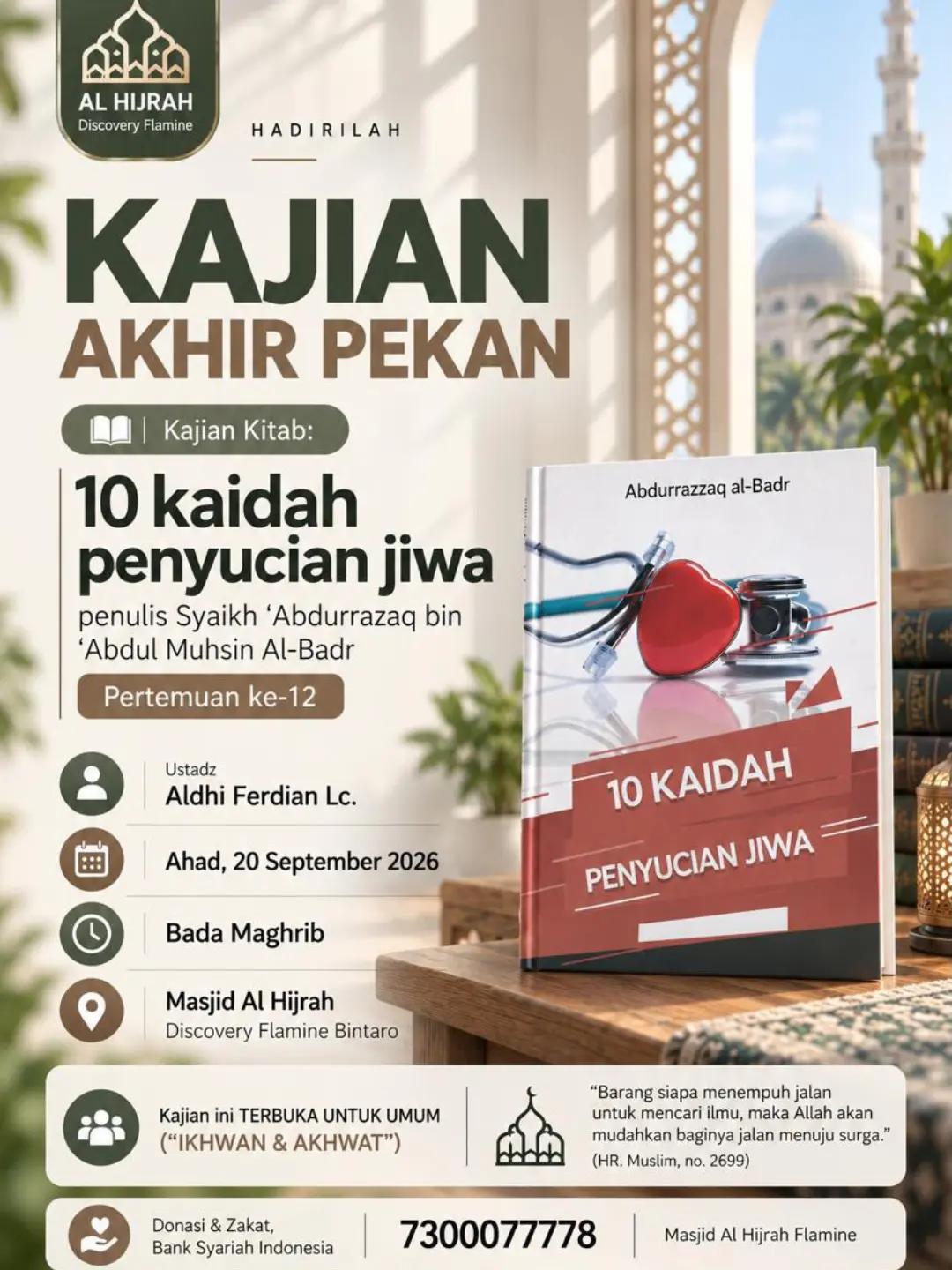 Kajian Kitab 10 Kaidah Penyucian Jiwa Pertemuan Ke-12
