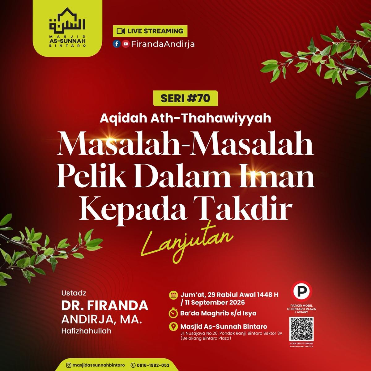 Kajian Kitab Aqidah Seri 70: Masalah-Masalah Pelik dalam Iman Kepada Takdir (Lanjutan)
