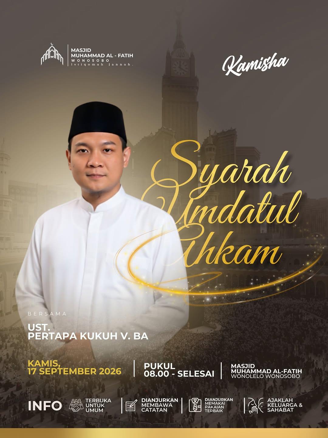 Kajian Kamis Dhuha (Kamisha) pembahasan Syarah Umdatul Ahkam