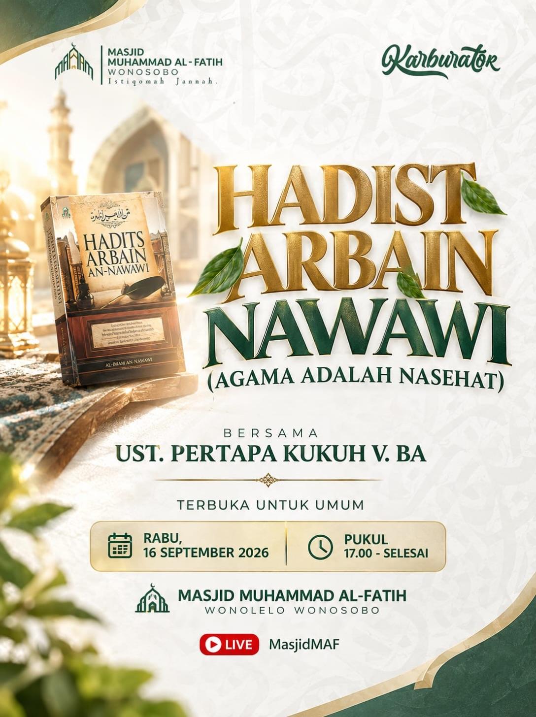 Kajian Hadits Arba’in An-Nawawi