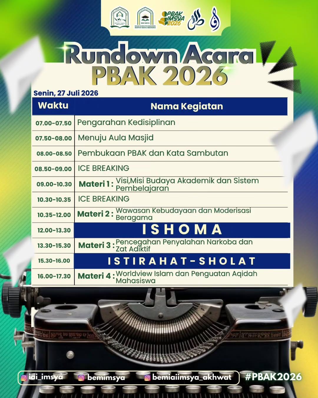 PBAK Institut IMSYA Indonesia Tahun Akademik 2026/2027