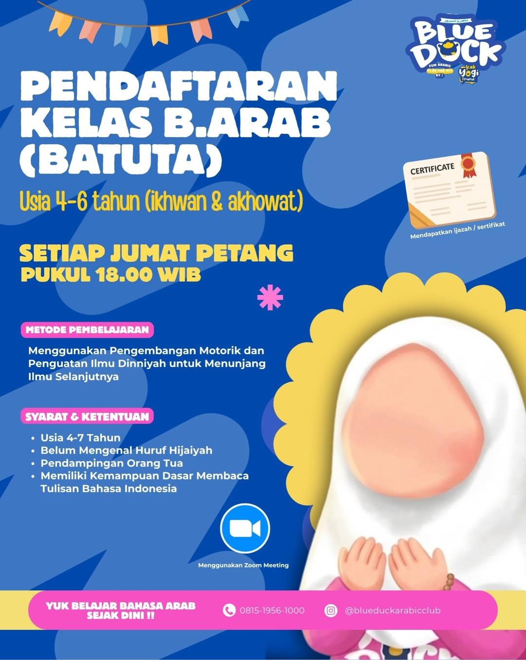BATUTA — Bahasa Arab untuk usia (Bawah Tujuh Tahun)