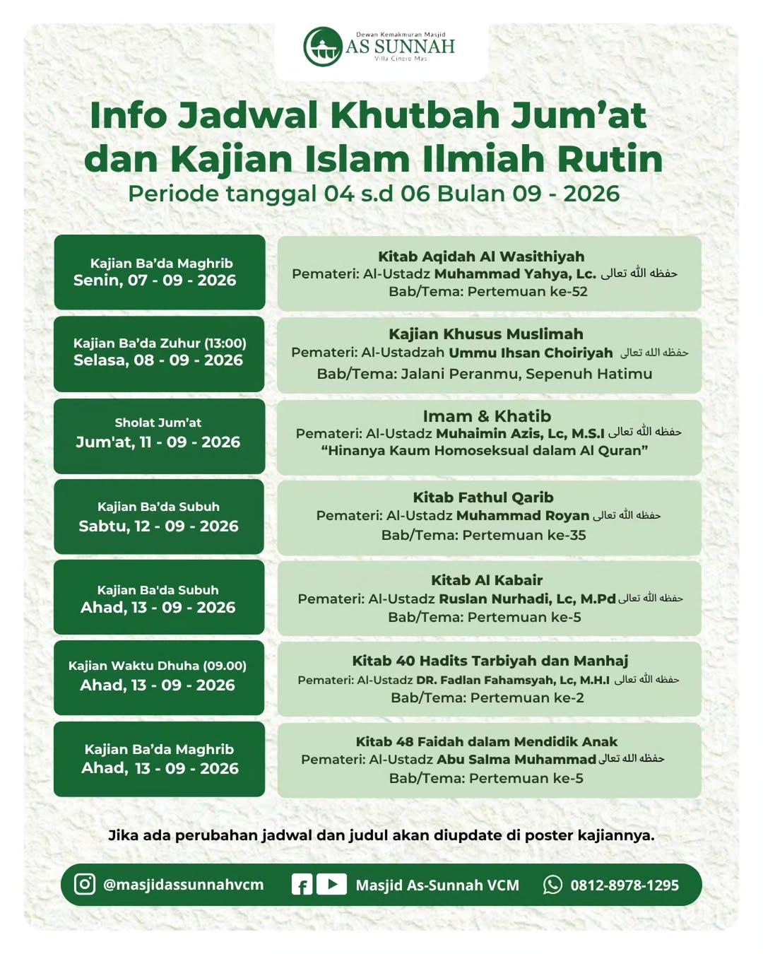 Kajian Khusus Muslimah: Jalani Peranmu, Sepenuh Hatimu