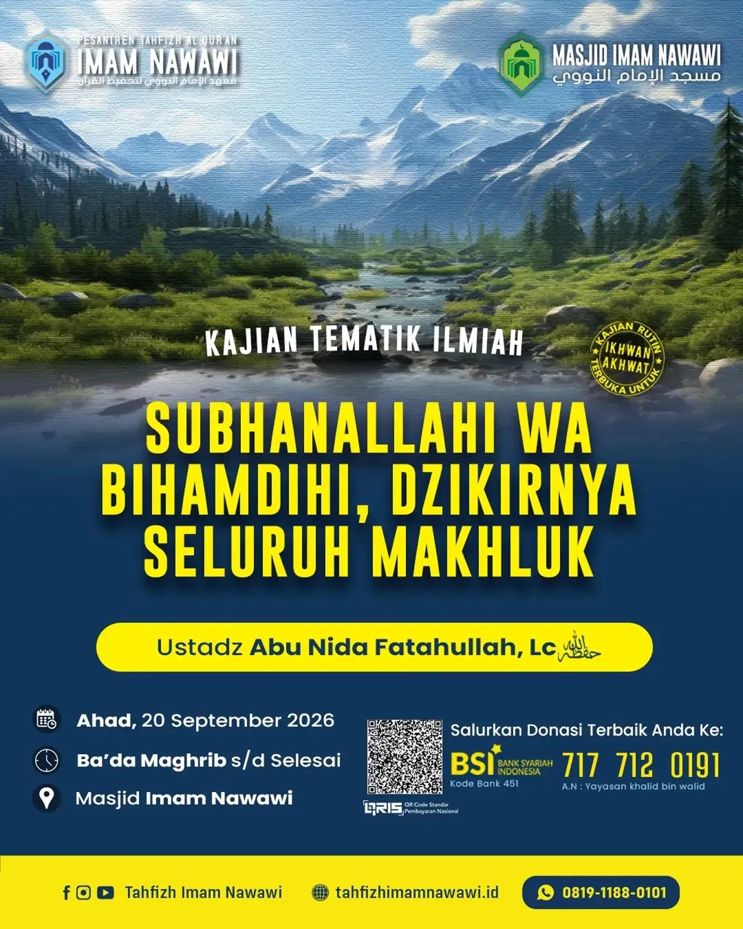 SUBHANALLAHI WA BIHAMDIHI Dzikirnya Seluruh Makhluk
