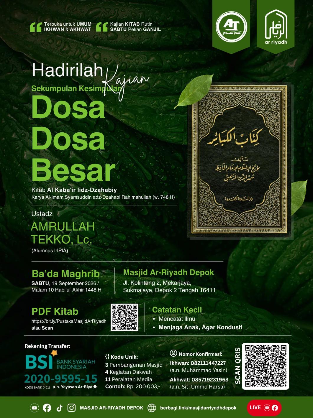 Kajian Kitab Al-Kabaair Lidz Dzahabi