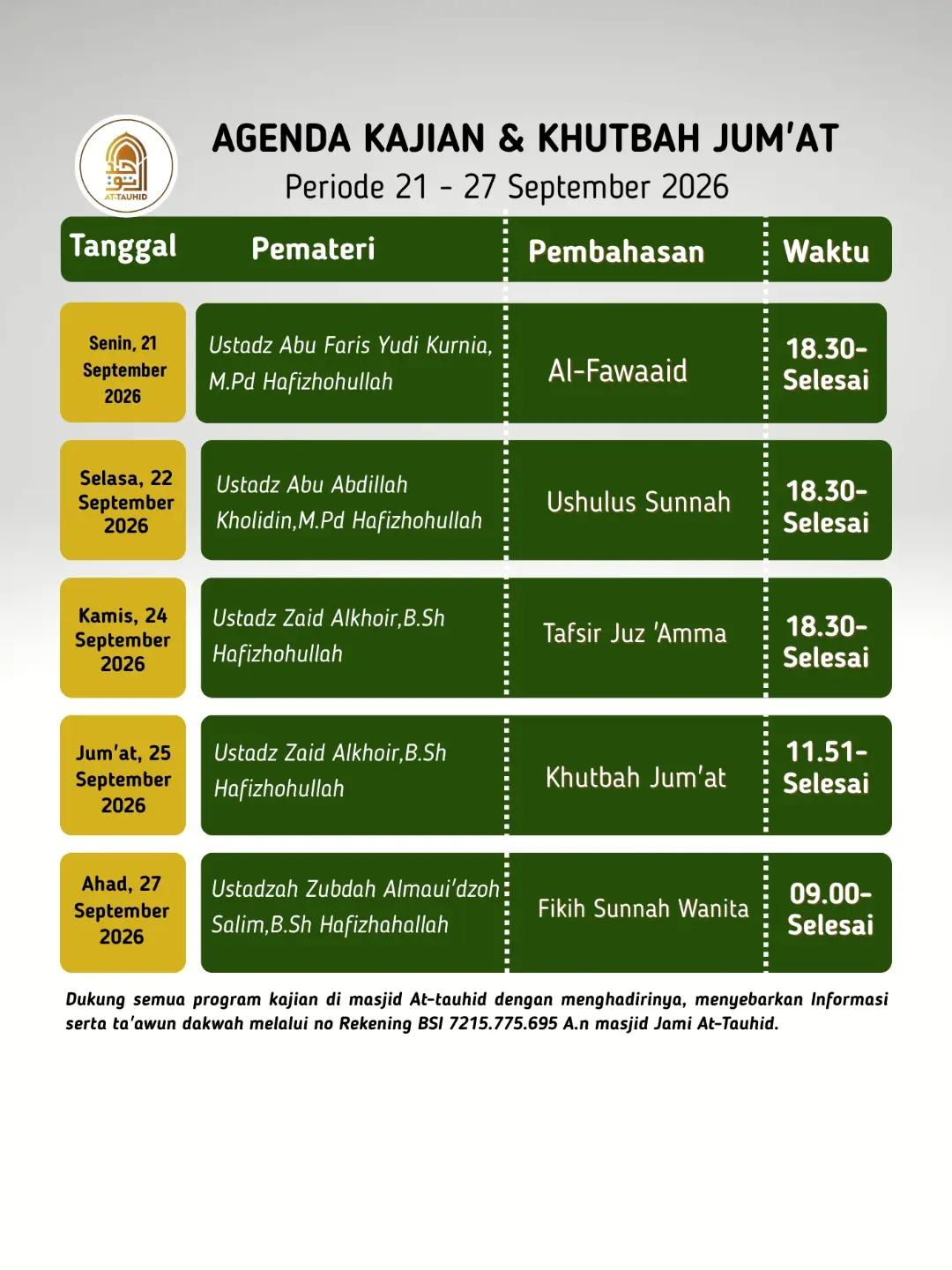 Kajian Kitab Ushulus Sunnah