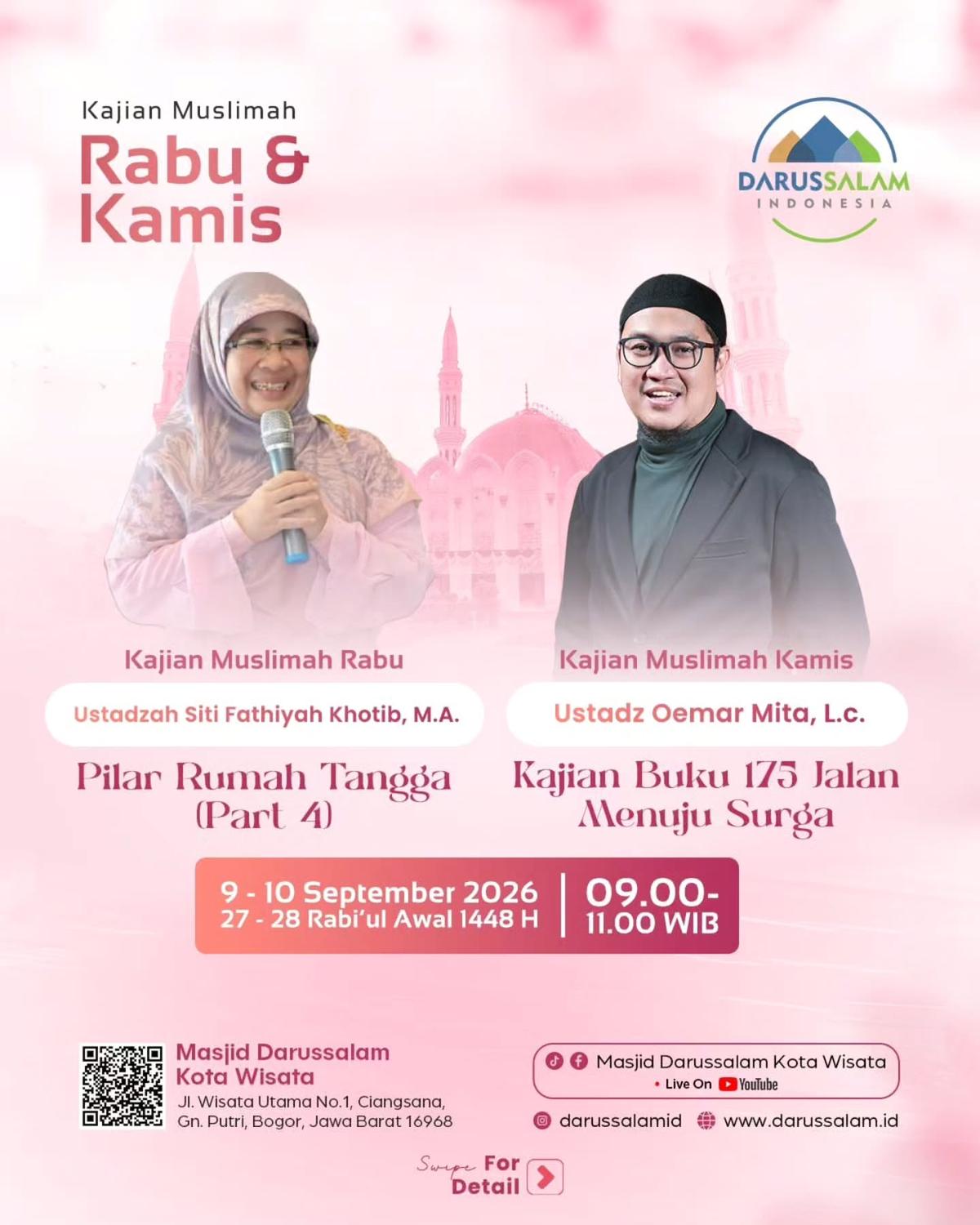 Kajian Muslimah: Pilar Rumah Tangga & Kajian Buku 175 Jalan Menuju Surga