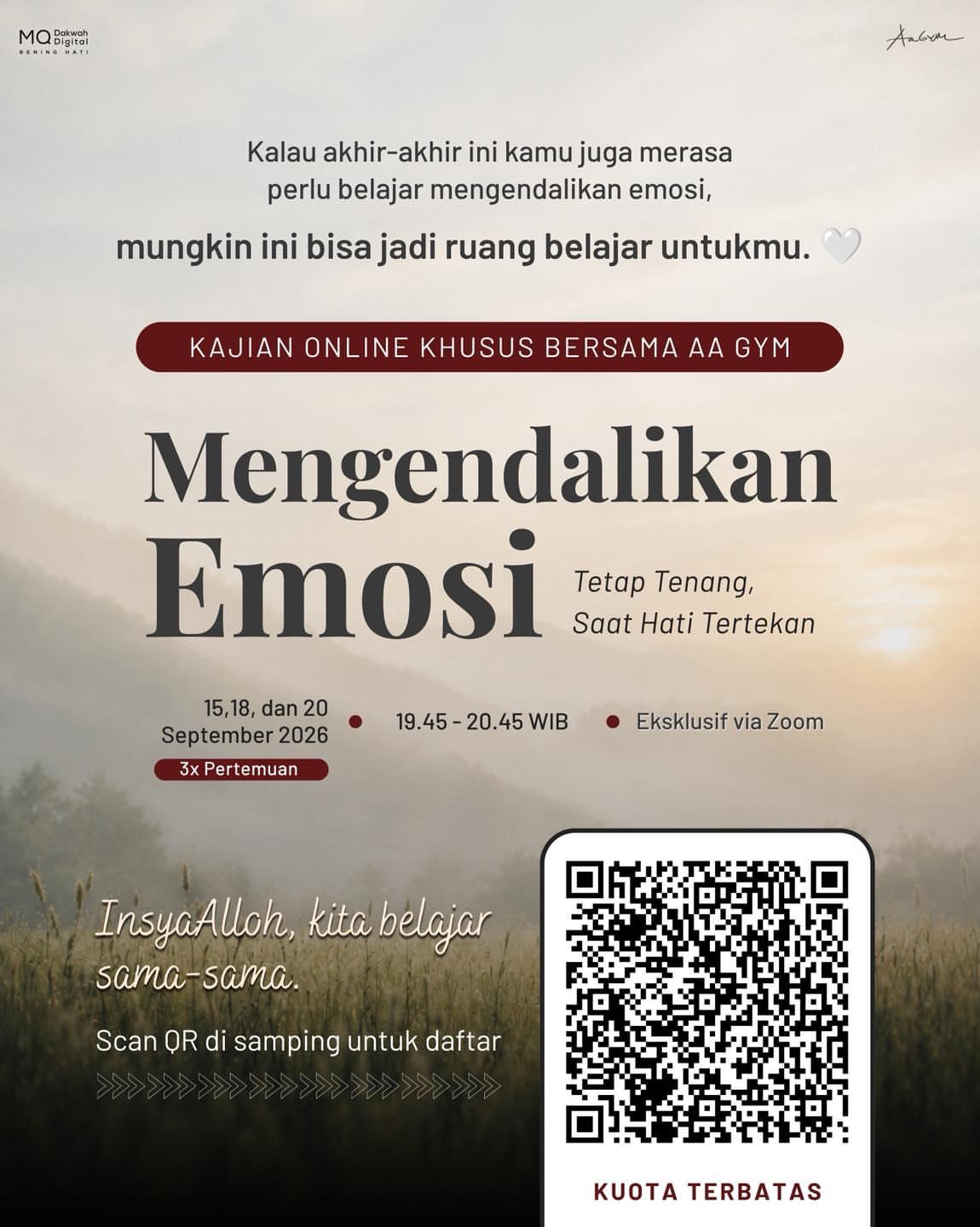 Kajian Online Khusus: Mengendalikan Emosi — Tetap Tenang, Saat Hati Tertekan