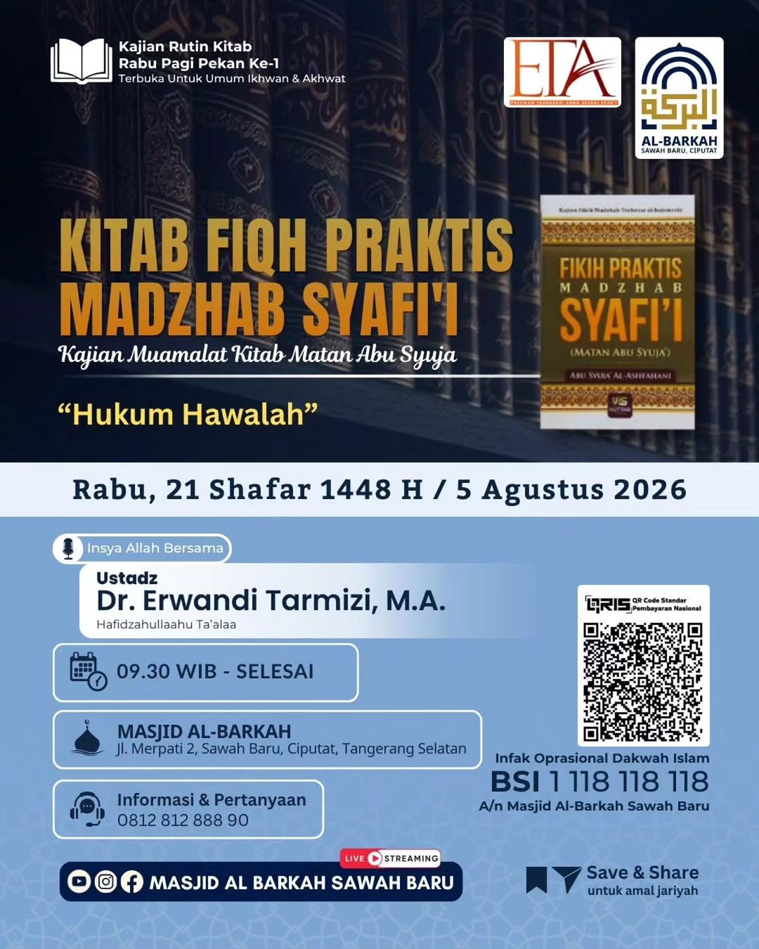 Kajian Rutin Kitab Fiqih Praktis Madzhab Syafi’i: Hukum Hawalah
