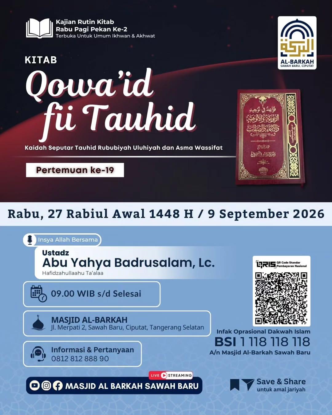Kajian Rutin Kitab Qowa'id fi Tauhid