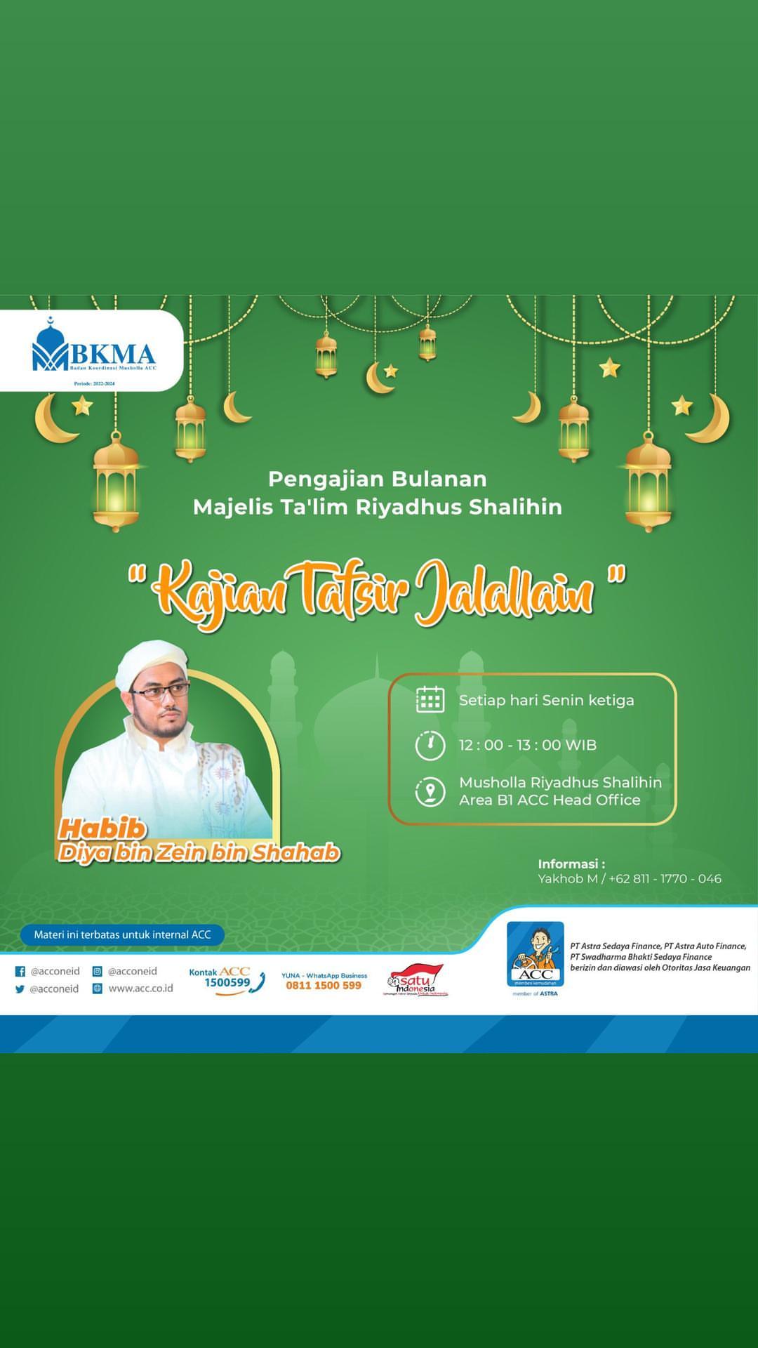 Pengajian Bulanan Majelis Ta'lim Riyadhus Shalihin Kajian Tafsir Jalallain