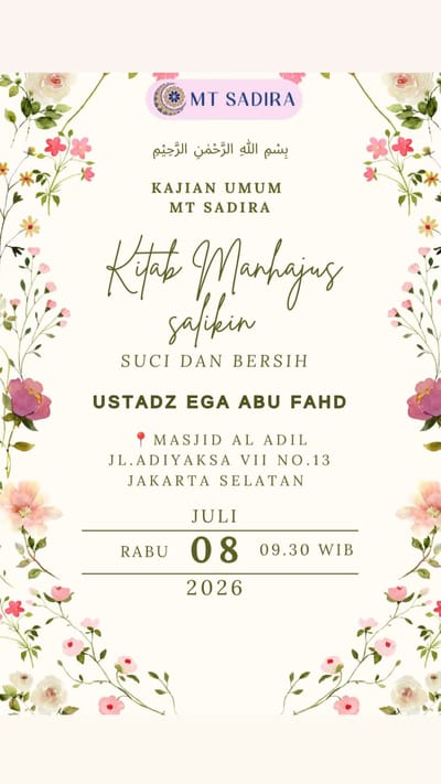 Kajian Umum Kitab Minhajus Salikin: Suci dan Bersih