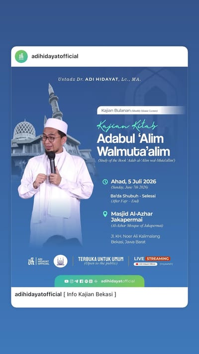 Kajian Kitab Adabul Alim Walmuta'alim