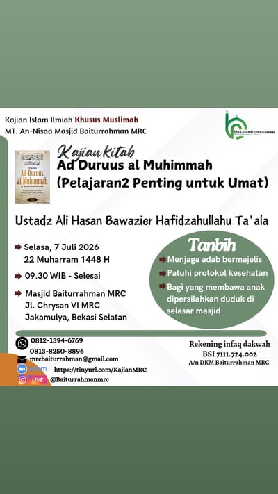 Kajian Kitab Ad Duruus al Muhimmah