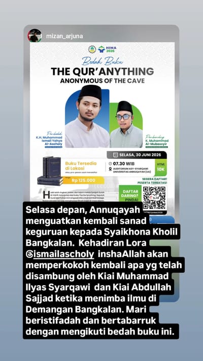 Bedah Buku THE QUR'ANYTHING ANONYMOUS OF THE CAVE