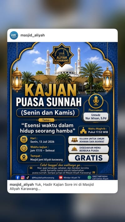Kajian Puasa Sunnah: Esensi waktu dalam hidup seorang hamba