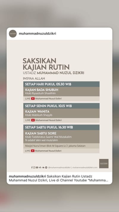 Kajian Rutin Kitab Riyaadush Shaalihiin