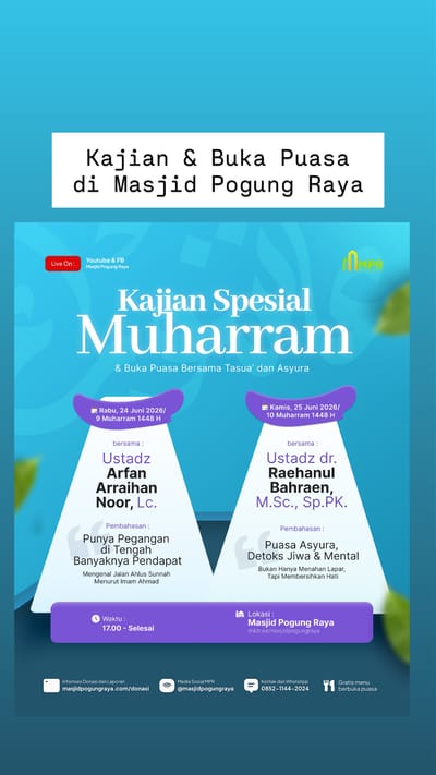 Kajian Spesial Muharram & Buka Puasa Bersama Tasua' dan Asyura