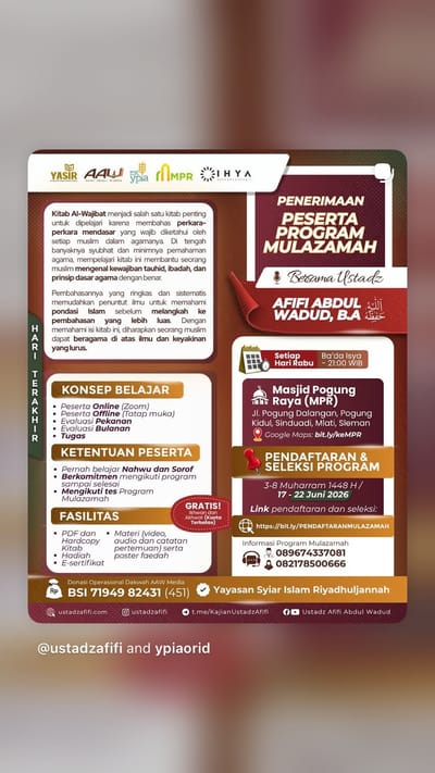 Program Mulazamah Kitab Al-Wajibat