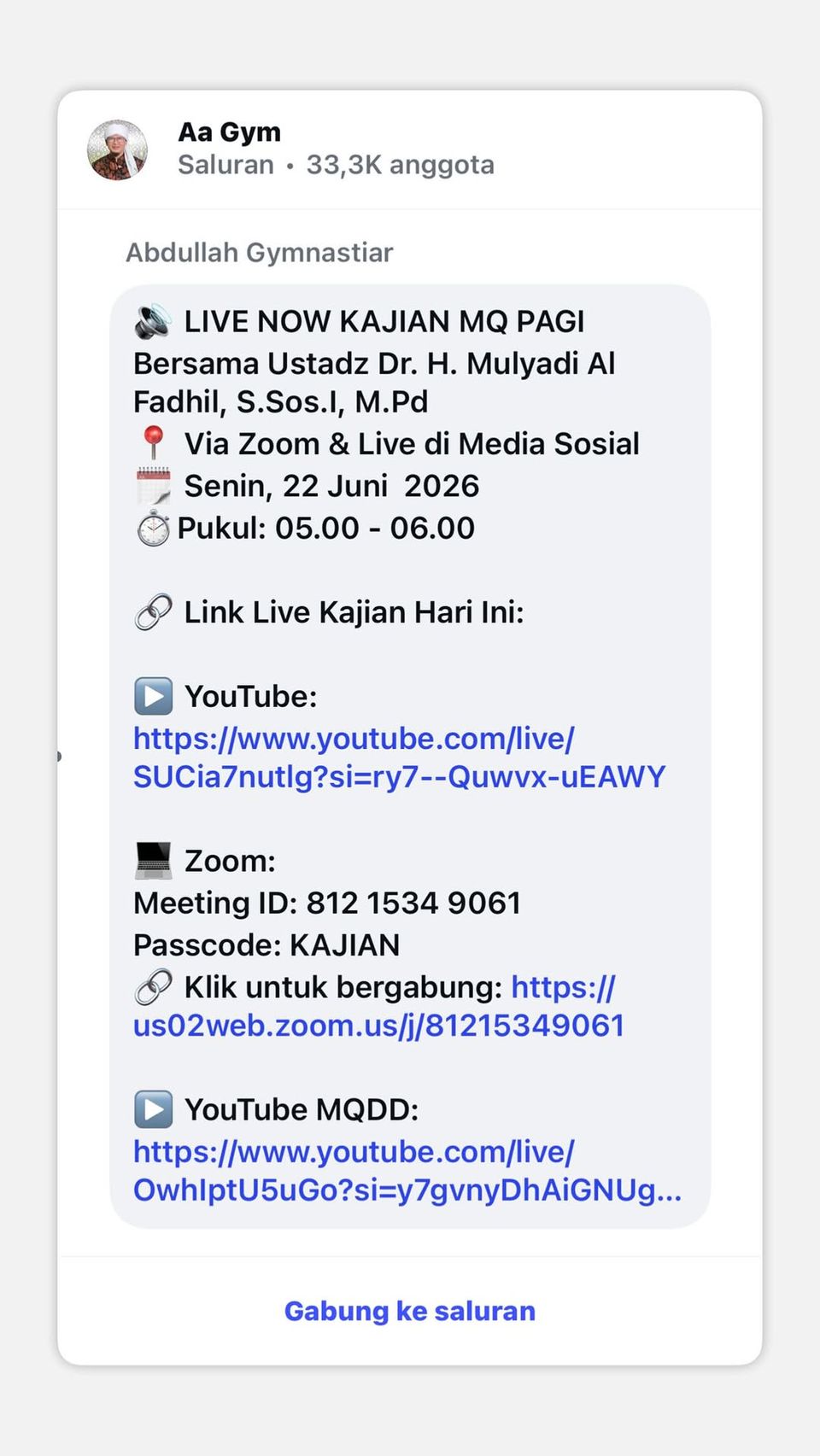Kajian MQ Pagi