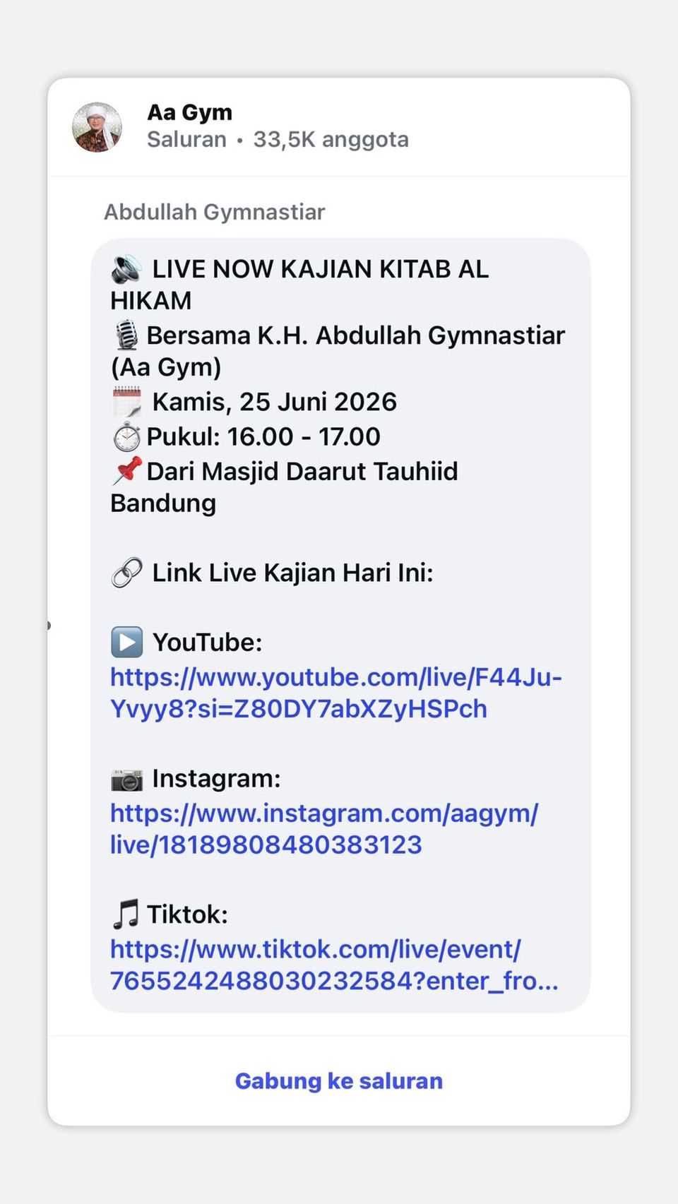 Kajian Kitab Al Hikam