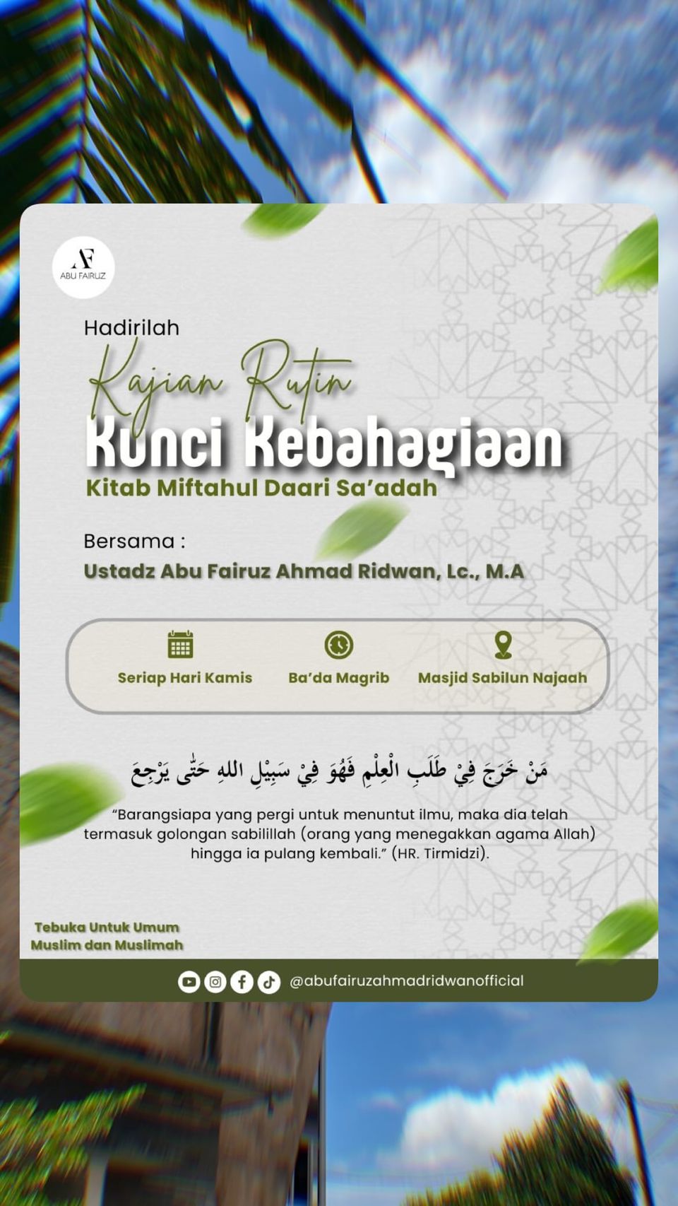 Rutin Kajian Kitab Miftahul Daari Sa'adah