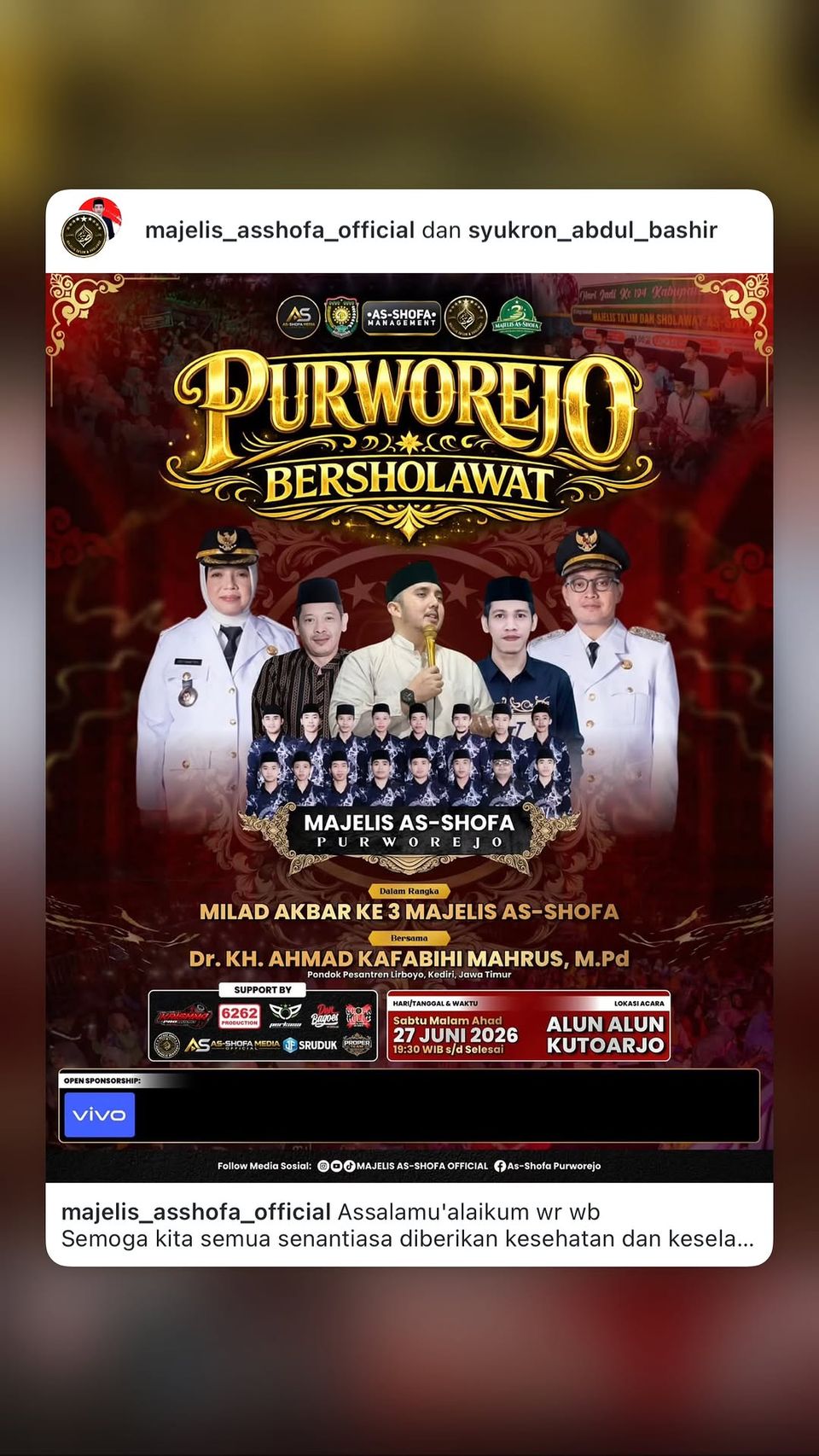 Milad Akbar ke-3 Majelis As-Shofa Bersholawat