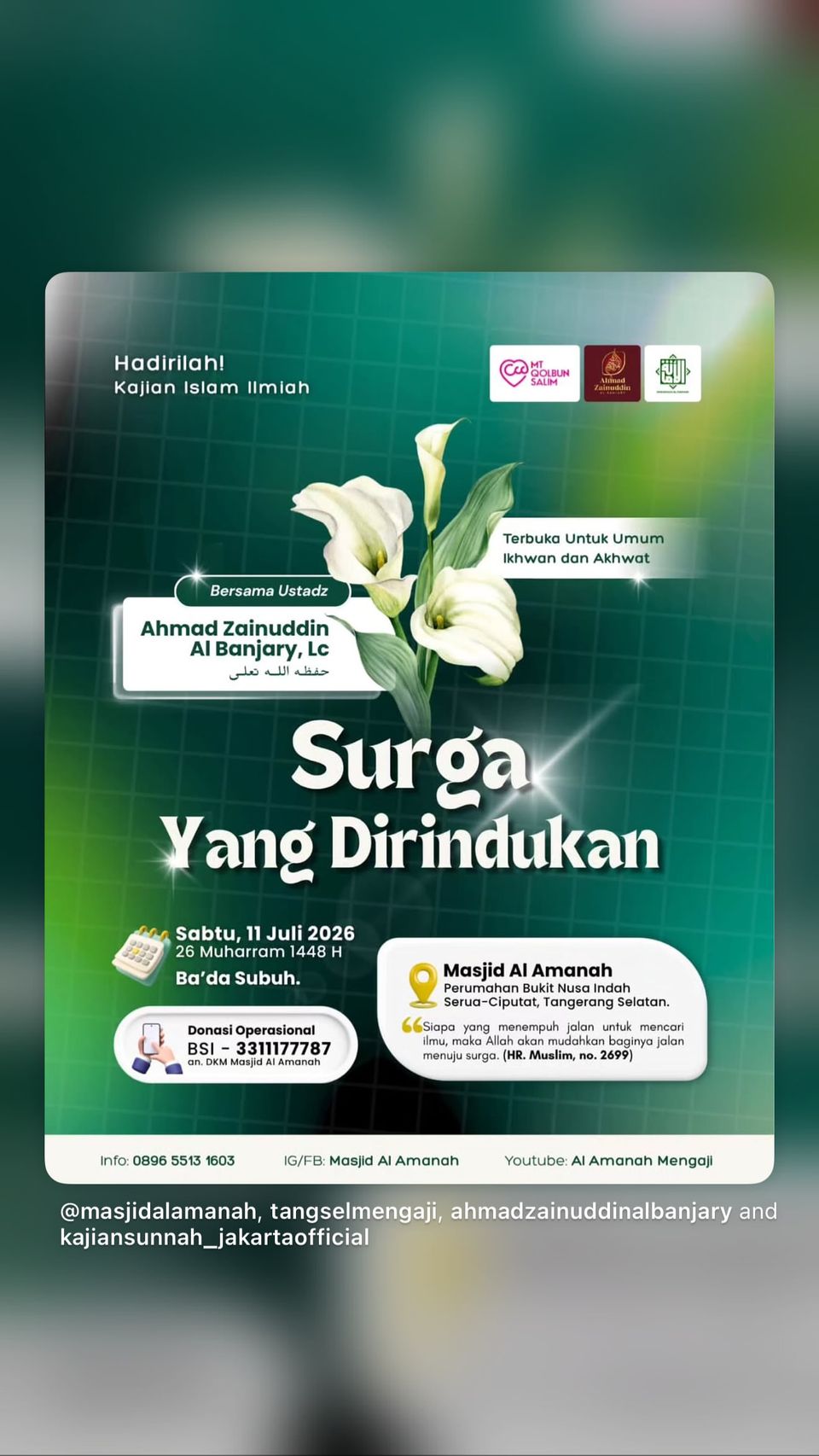 Kajian Islam Ilmiah: Surga Yang Dirindukan