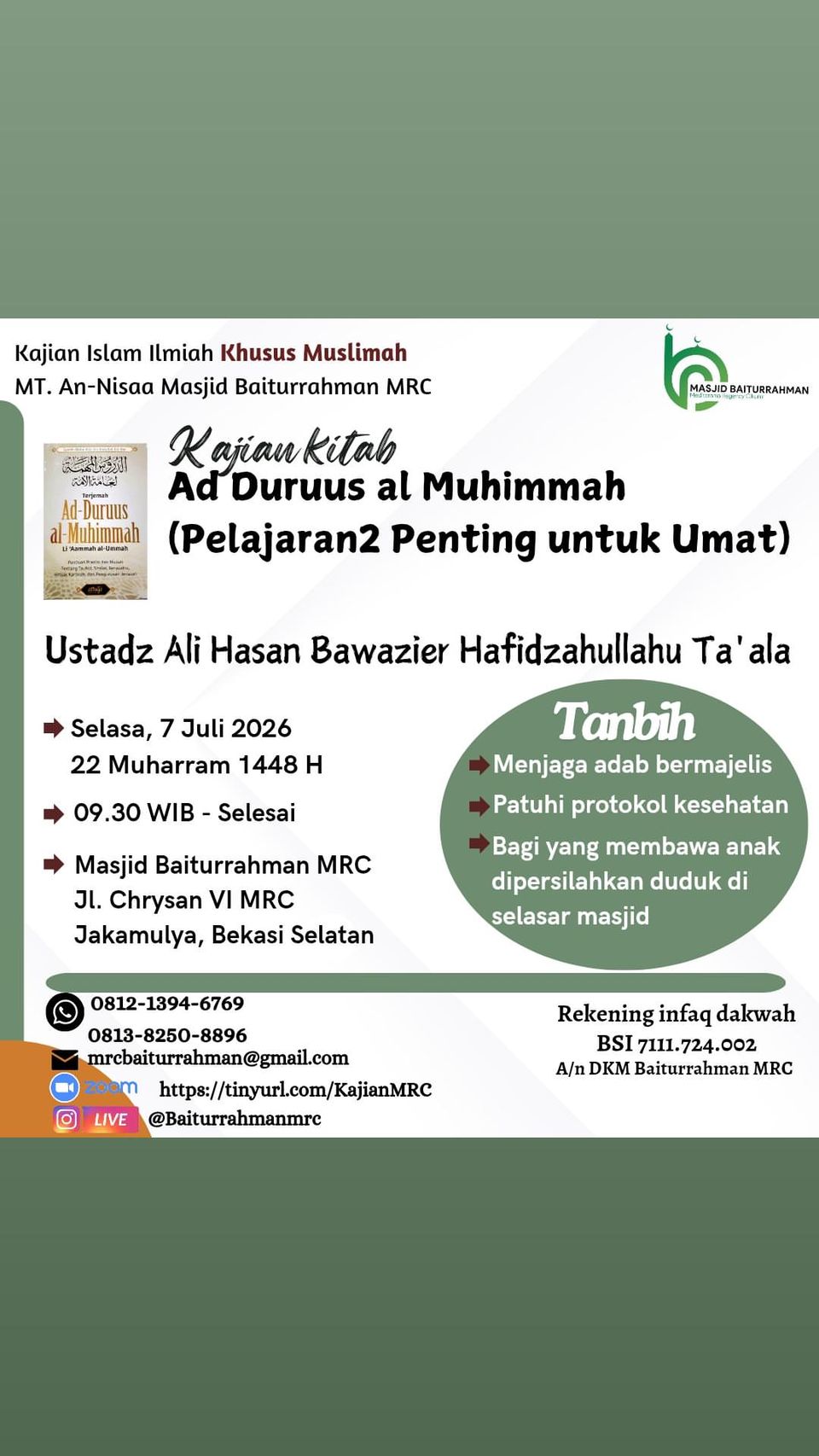 Kajian Kitab Ad Duruus al Muhimmah
