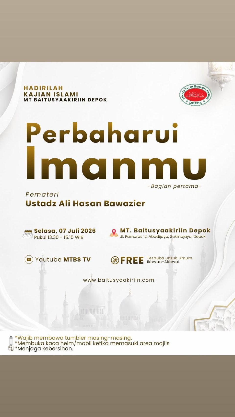 Kajian Islami Perbaharui Imanmu - Bagian pertama