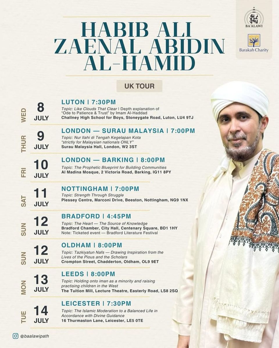 Habib Ali Zaenal Abidin Al-Hamid UK tour