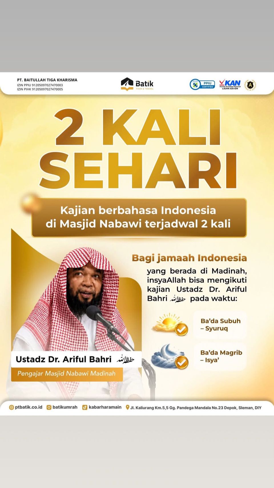 Kajian berbahasa Indonesia di Masjid Nabawi