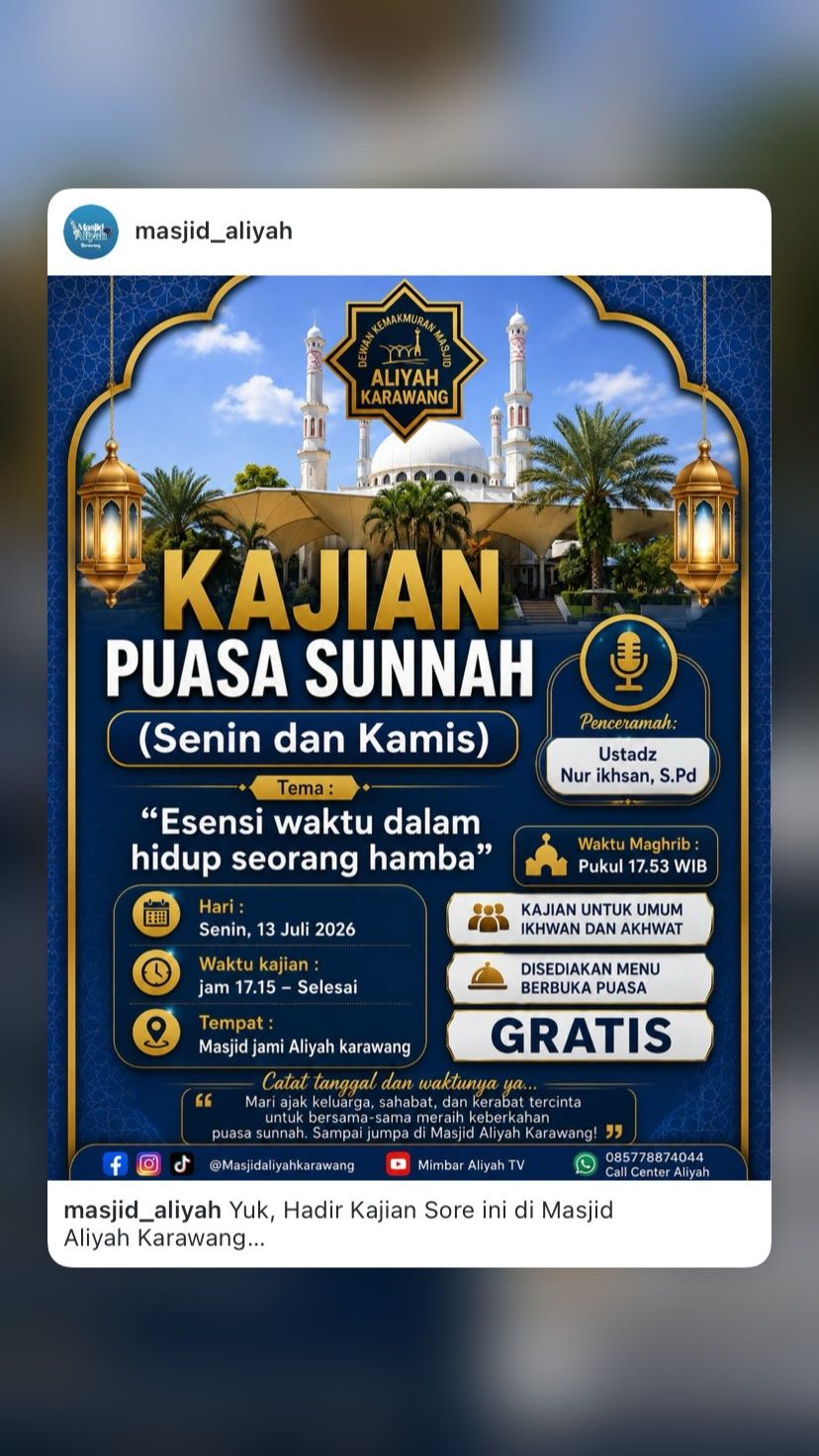 Kajian Puasa Sunnah: Esensi waktu dalam hidup seorang hamba