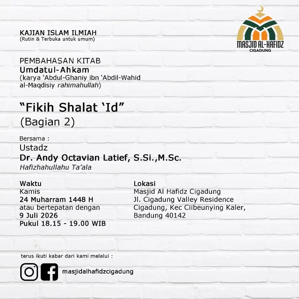 Kajian Islam Ilmiah: Fikih Shalat ‘Id (Bagian 2)