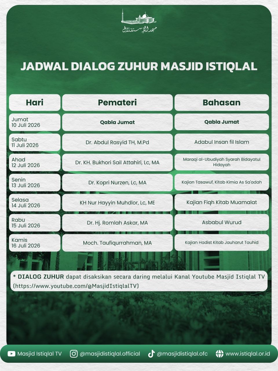 Dialog Zuhur Masjid Istiqlal