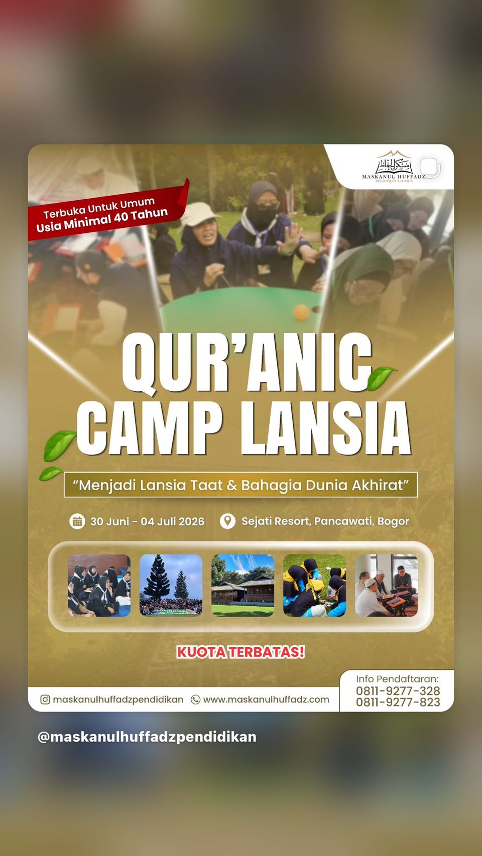 Qur'anic Camp Lansia: Menjadi Lansia Taat & Bahagia Dunia Akhirat