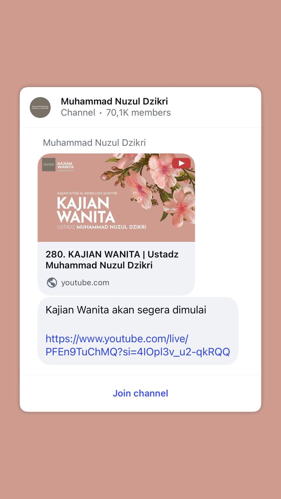 Kajian Kitab Al-Wabilush-Shayyib (Kajian Wanita)
